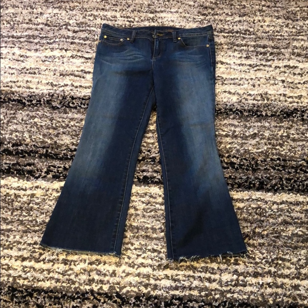 Tory Burch raw edge crop jeans